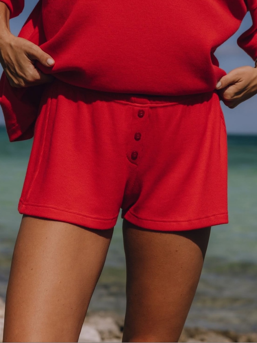 Daily Drills Holiday PJ Thermal Shorts in Heart